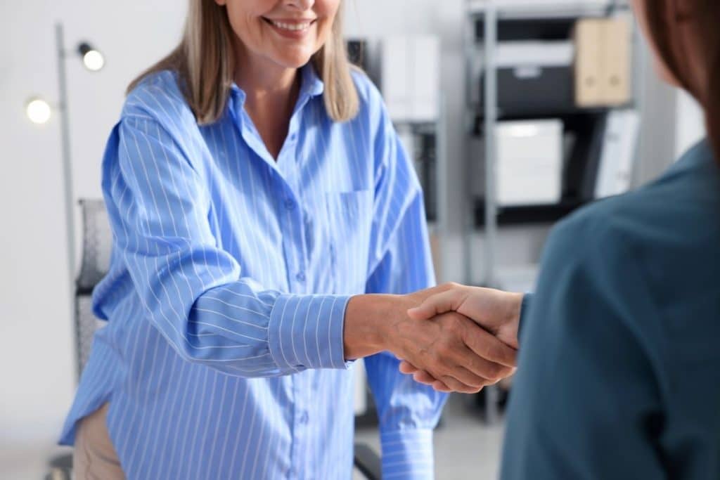 Houston family meeting with a nanny placed through a local agency