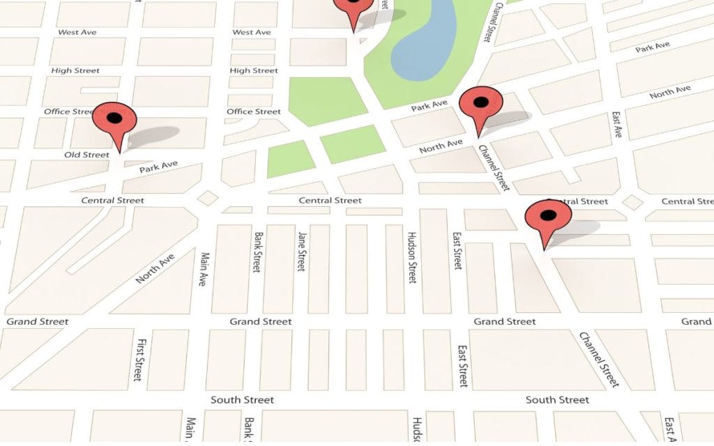 Houston neighborhood map with marked childcare areas, representing local nanny agency expertise