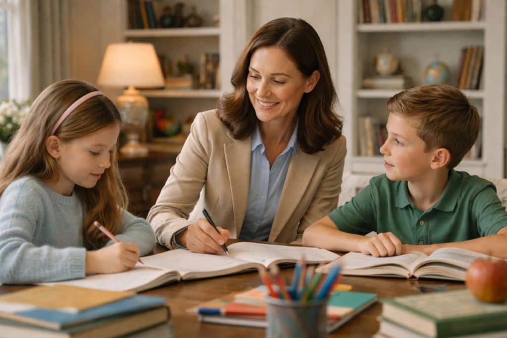 Governess with formal education credentials working with children in a private home.