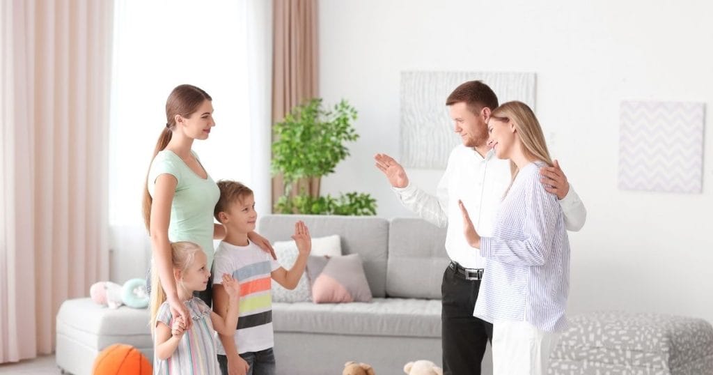 Happy Houston family with nanny hired through Elite Nanny League