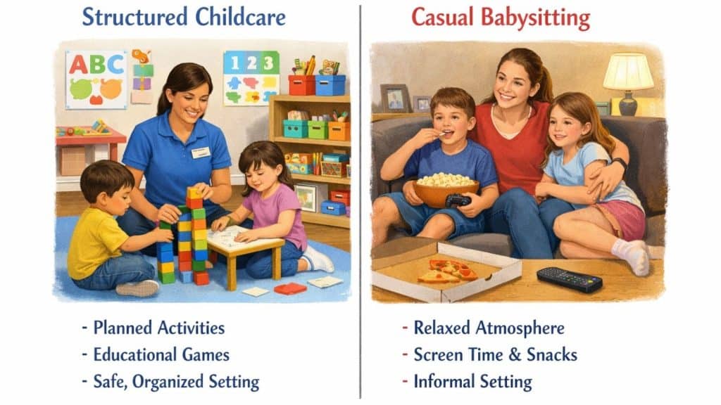 Certified nanny versus babysitter childcare comparison