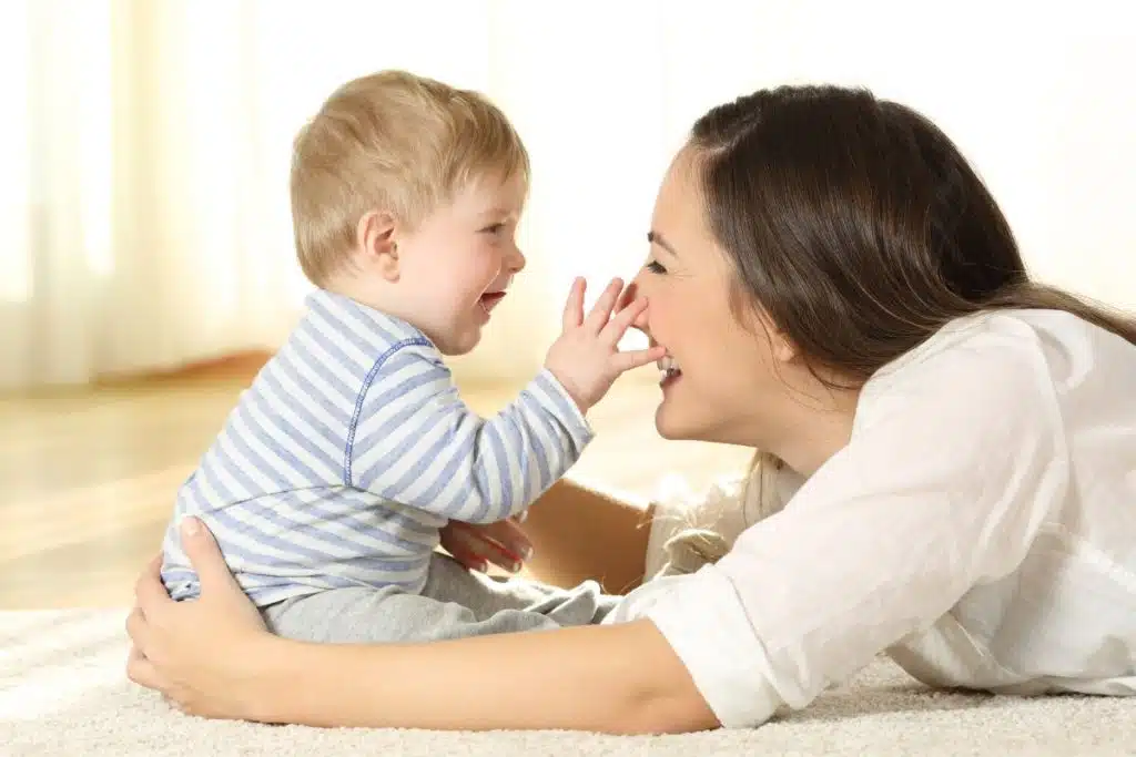 Nanny independently managing child’s daily routine at home
