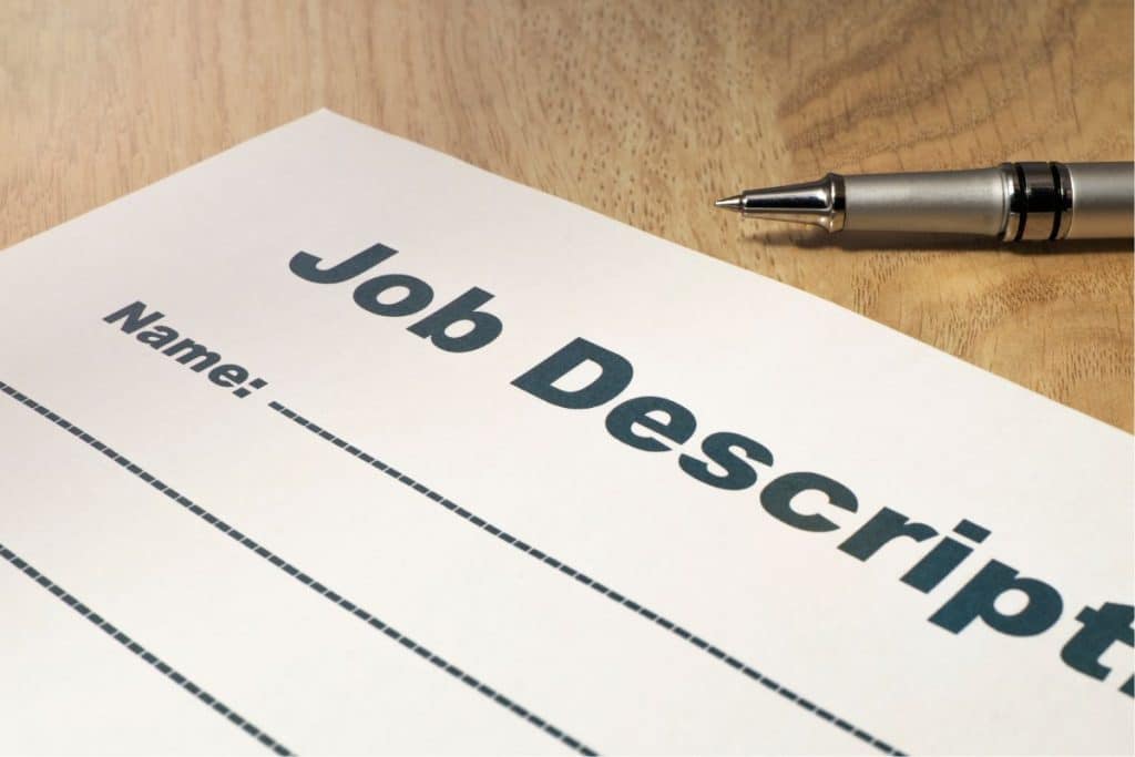 Written nanny job description outlining childcare duties and responsibilities