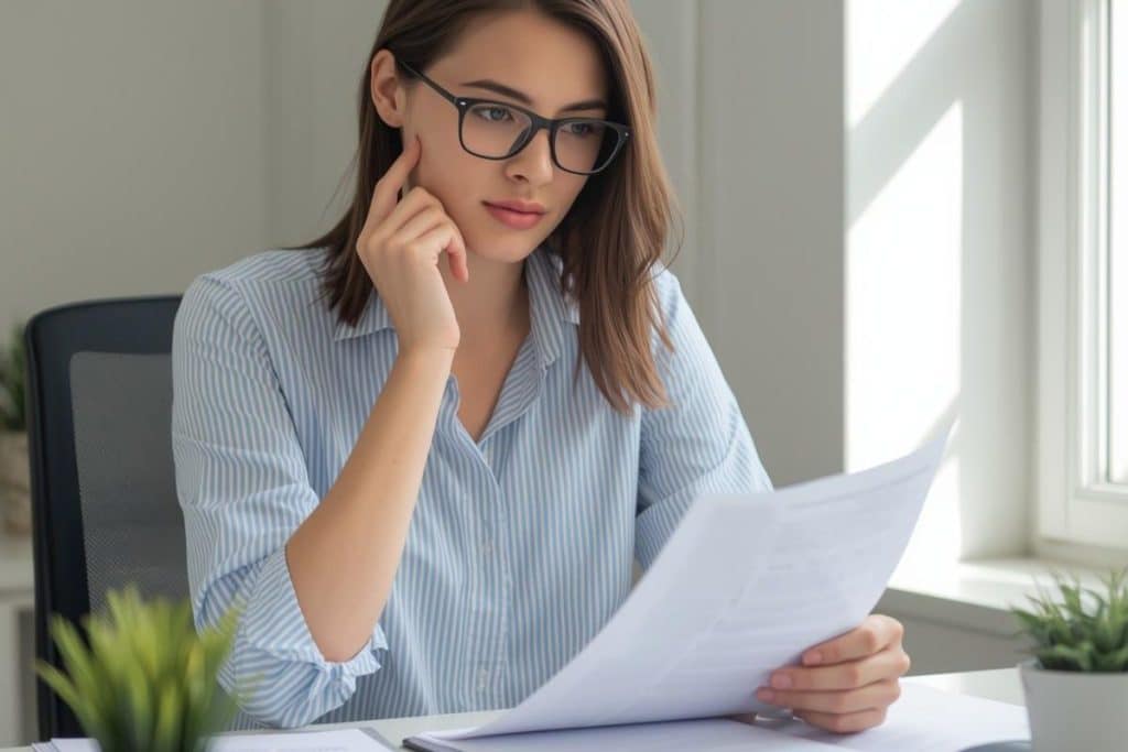 Professional reviewing nanny background checks and references