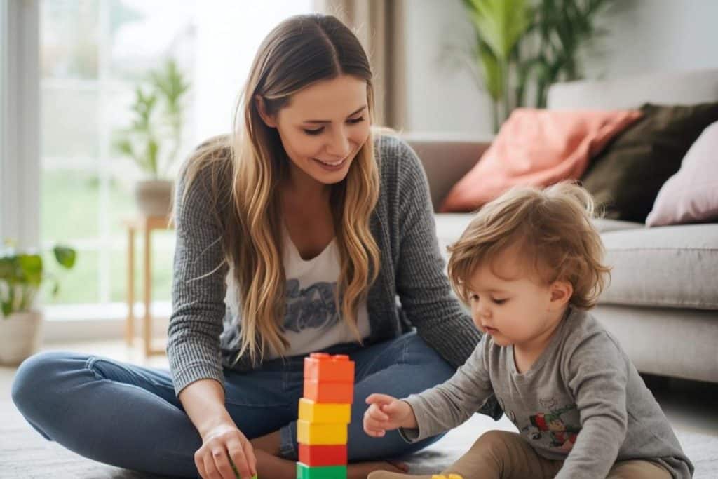 Nanny leading educational activity supporting child development