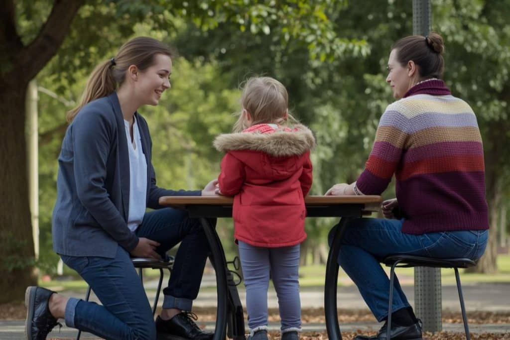 Professional nanny maintaining privacy and communicating respectfully with parents
