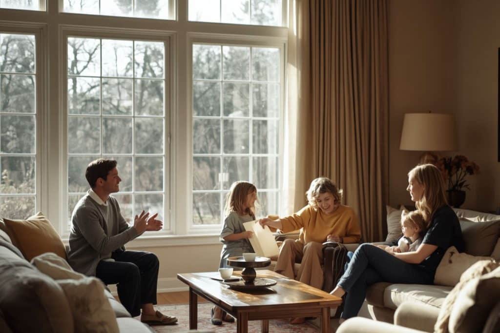Parents interviewing a nanny to evaluate compatibility and communication style