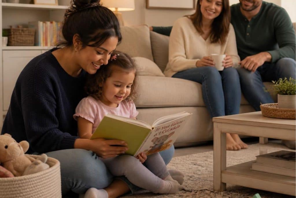 Professional nanny building trust with a Houston family