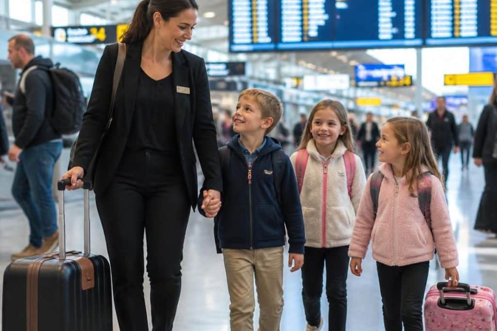 Professional travel nanny supporting families during business travel