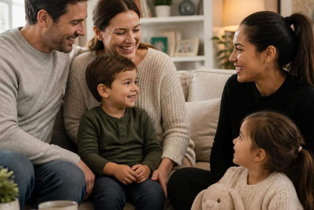 Houston family with their trusted professional nanny