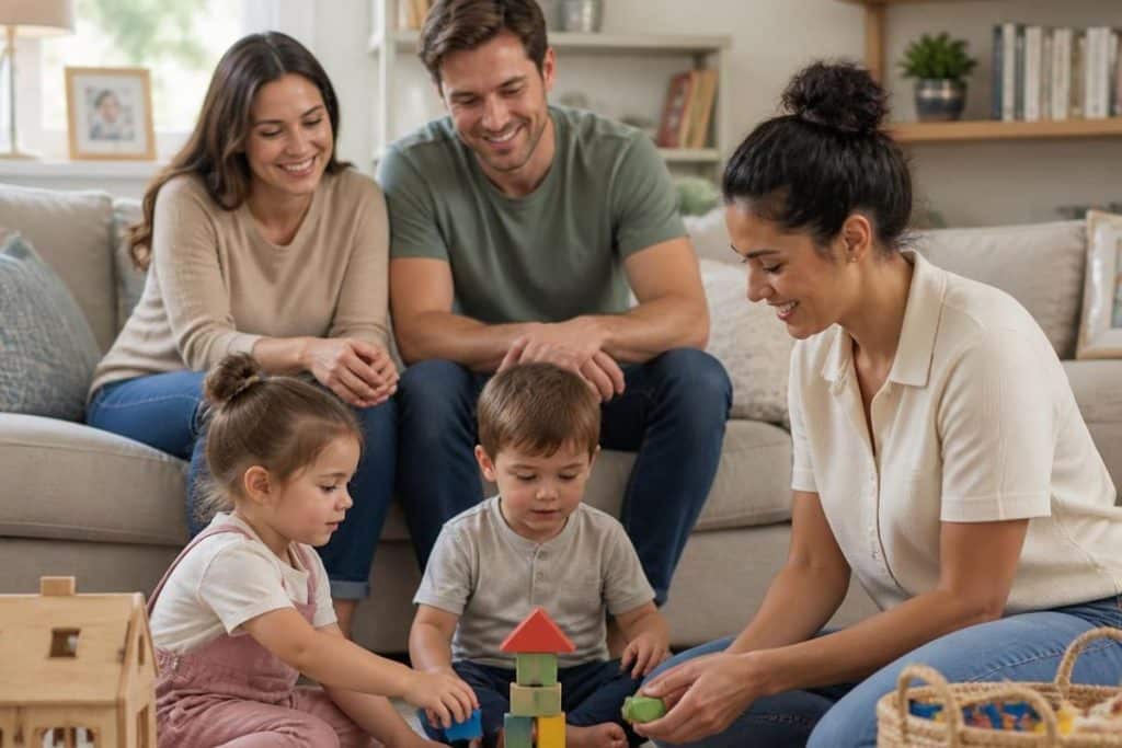 Family building a strong long-term relationship with their professional nanny