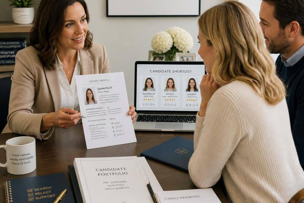 Nanny placement consultant helping parents find the right caregiver
