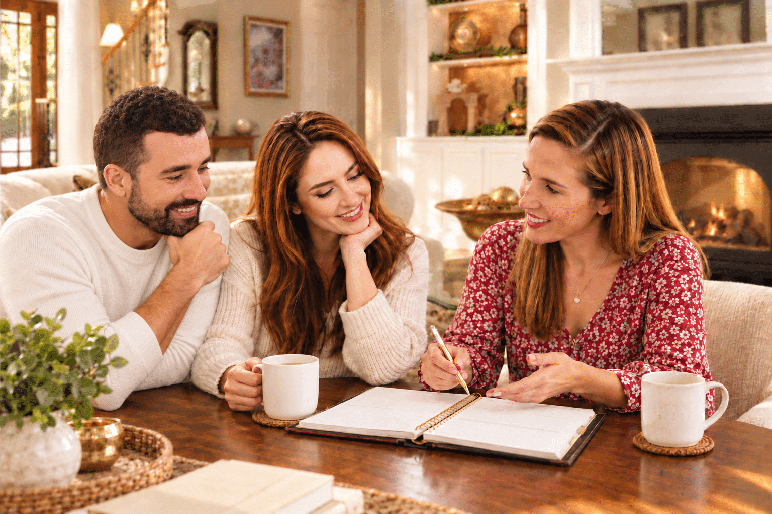 Family assistant planning household routines with a schedule and organization system