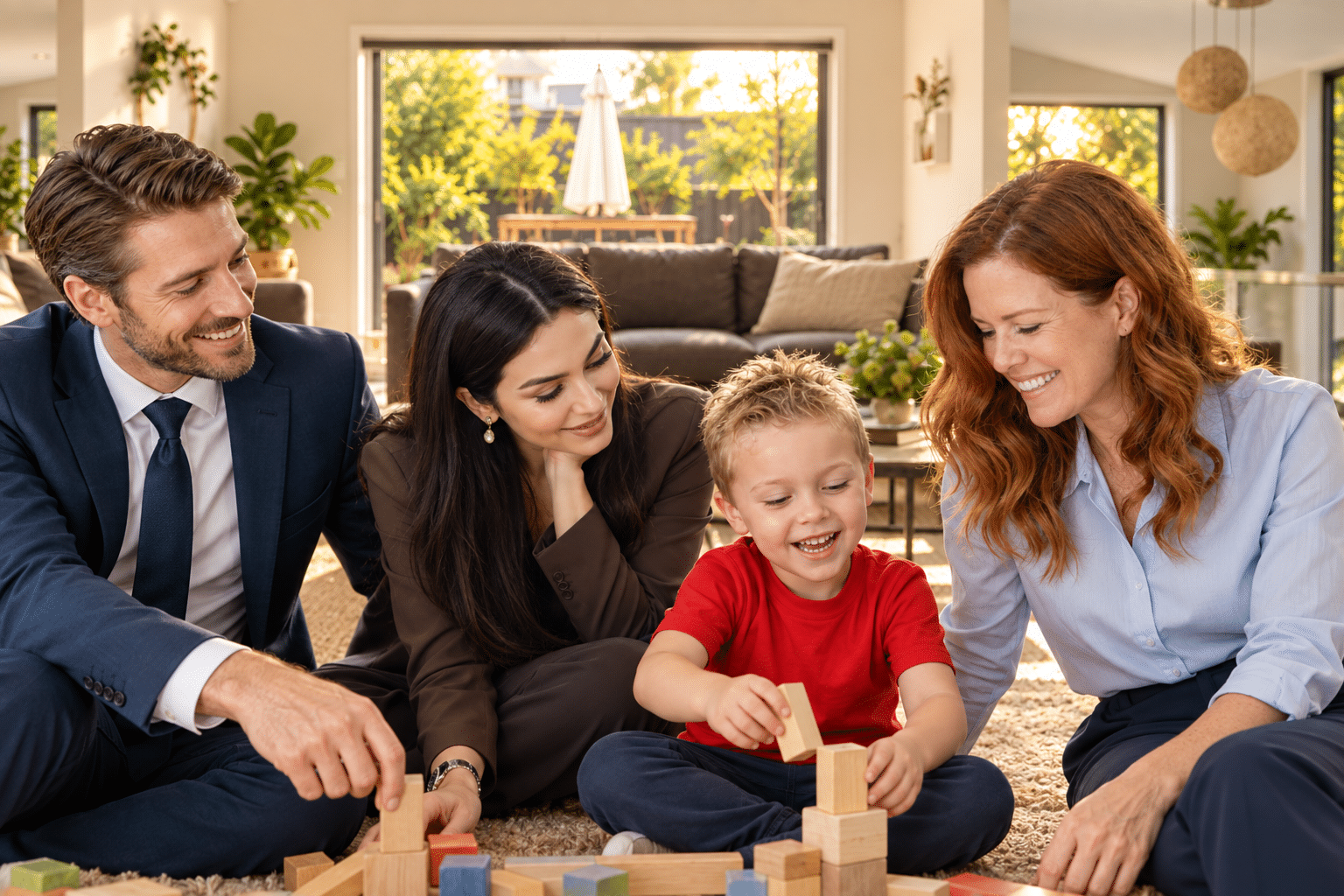 Family experiencing calm and connected support from a professional nanny
