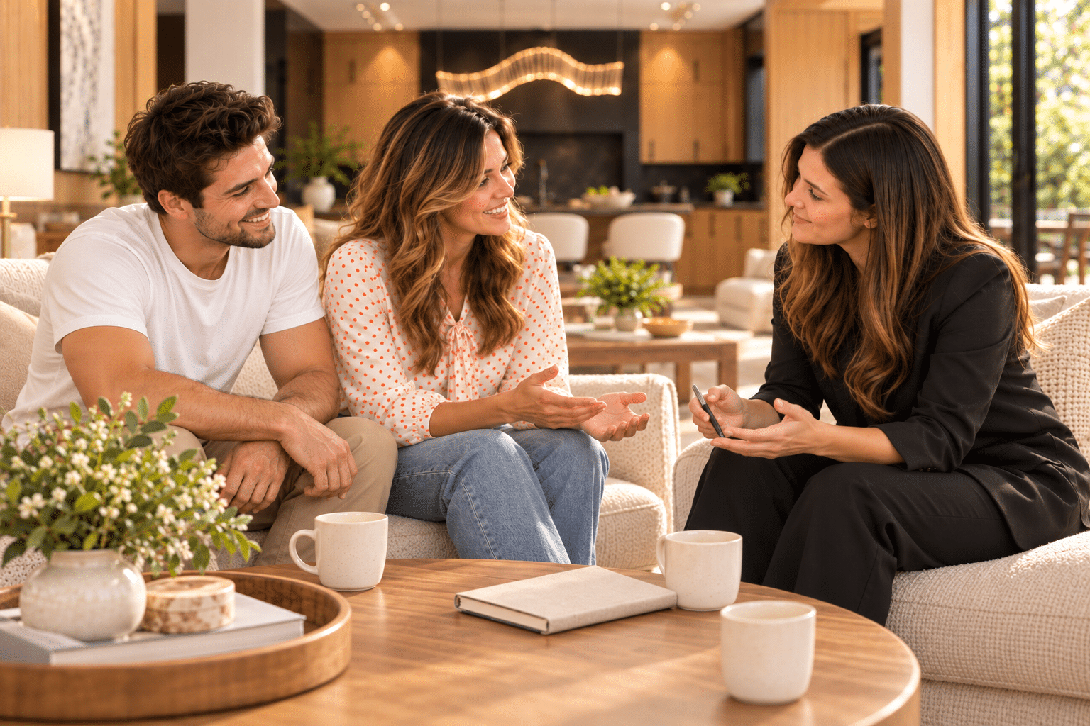 Parent and professional nanny discussing family care needs